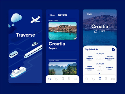 Traverse Travel App branding design graphic illustration ui