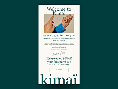 CRM – Kimaï Welcome E-Mail clean design digital digital design e commerce minimalist newsletter newsletter design newsletters simple typogaphy typographic