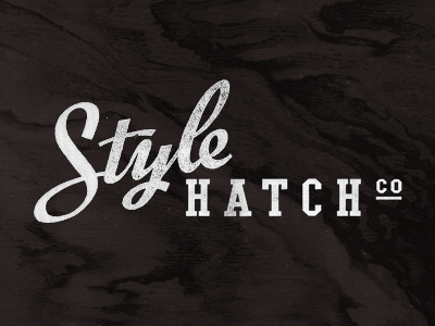 Style Hatch - Combo hand type logo script texture vintage wood