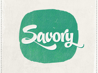 Savory candy script logo stitch texture