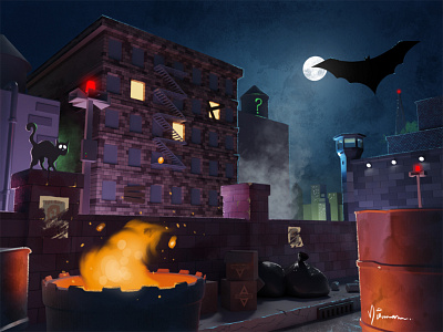 Arkham City arkham batman blender game game art procreate