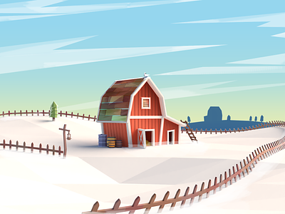 Farm Snow 3d blender childrens book design game art illustration illustrator movie photoshop