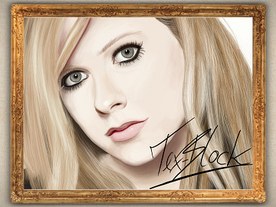 Avril Lavigne Painting with Photoshop avril lavigne cs3 image painting photo photoshop realistic speed painting texblock