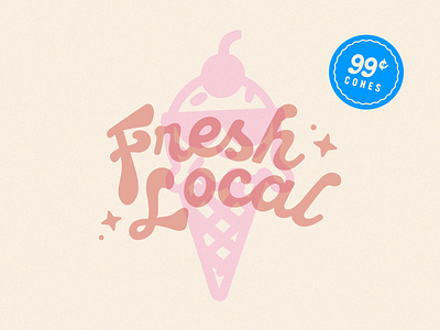 Rebrand – Fresh Local Ice Cream badge brand design brand identity branding branding and identity design identity design illustration logo logo design typography visual identity