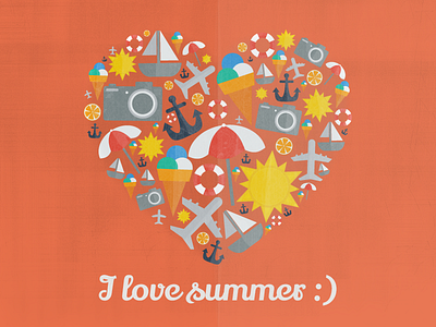 I Love Summer summer vector