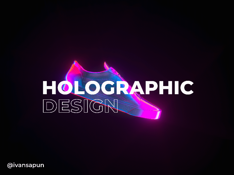 Holographic design 3d abstract animation c4d cinema cinema4d design glitch glow gradient holographic illustration iridescent motion design neon octane render ui