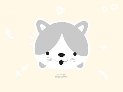 EXO Xiumin - Inspired by Disney Tsum Tsum animal art branding cat cream design exo flat graphic design gray icon illustration kim minseok kpop logo minimalist ui vector white xiumin