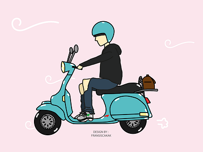 Vespa Rider - EXO Chanyeol art branding branding design chanyeol design exo graphic design icon illustration kpop logo minimalist park chanyeol tosca ui vector vespa
