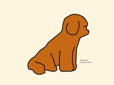 Pet Side Brown Poodle - Monggu - EXO Kai animal art design exo graphic design icon illustration kpop logo minimalist pet ui vector illustration