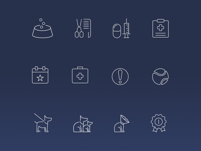 Animated icons set for Talk2Tail app animation app design dogs icon icon design icon pack icon set iconography illustration mobile mobile app ui uiux ux