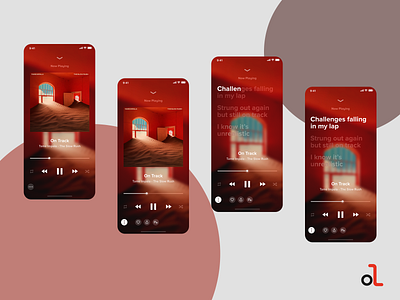 Music Player UI + Lyrics blurred background design lyrics mobile music player ui