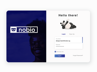 Nobio Login Page Desktop UI