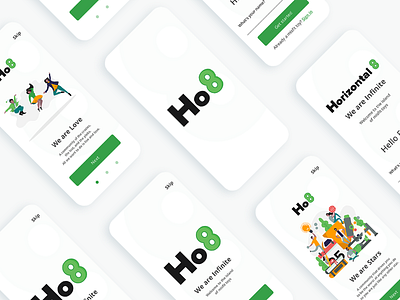 Horizontal8 (Ho8)  Mobile App Onboarding Screens