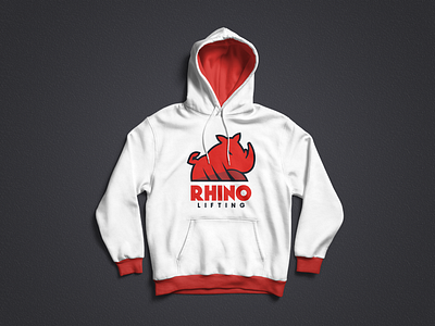 Rhino Lifting Logo - Hoodie mock-up adobe brand branding fitness gym illustrator lifting logo logo design rhino type typography weightlifting