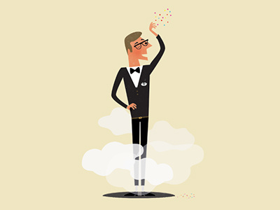 Butler butler confetti illustration wink