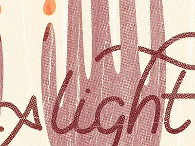 Light fire hand illustration lettering type