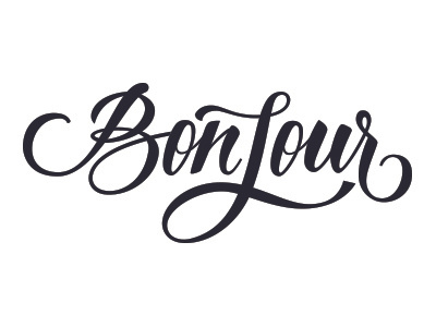 Hello bonjour hello lettering type