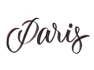 Paris calligraphy lettering paris type
