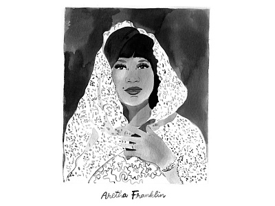 Aretha aretha franklin portrait queen soul watercolour