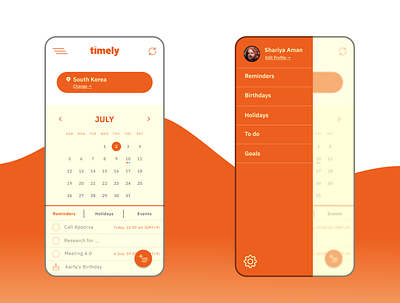 Calendar App Design app design calendar app calendar ui minimal modern planner planner app timer