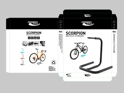 BeneskiDesign FeedbackSports BOX Scorpion branding design minimal package design print design vector