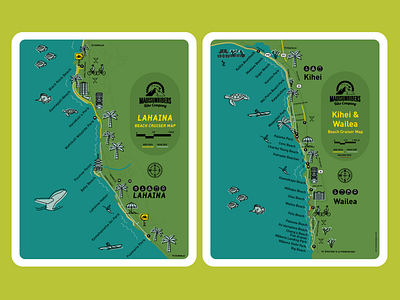 Beach Cruiser Maps branding design illustration map illustration print design