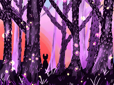 A Mouse in the Woods color concept art environment illustration