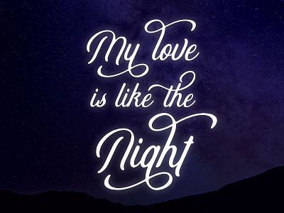 Like the Night - Moonbeau lyrics typography