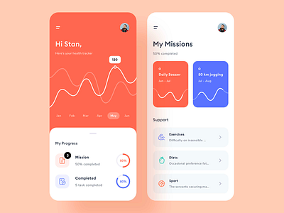 Health tracking app android app app design brand design branding cool design design fresh colors health ios mobile app mobile design typography ui ui design user experience user interface ux