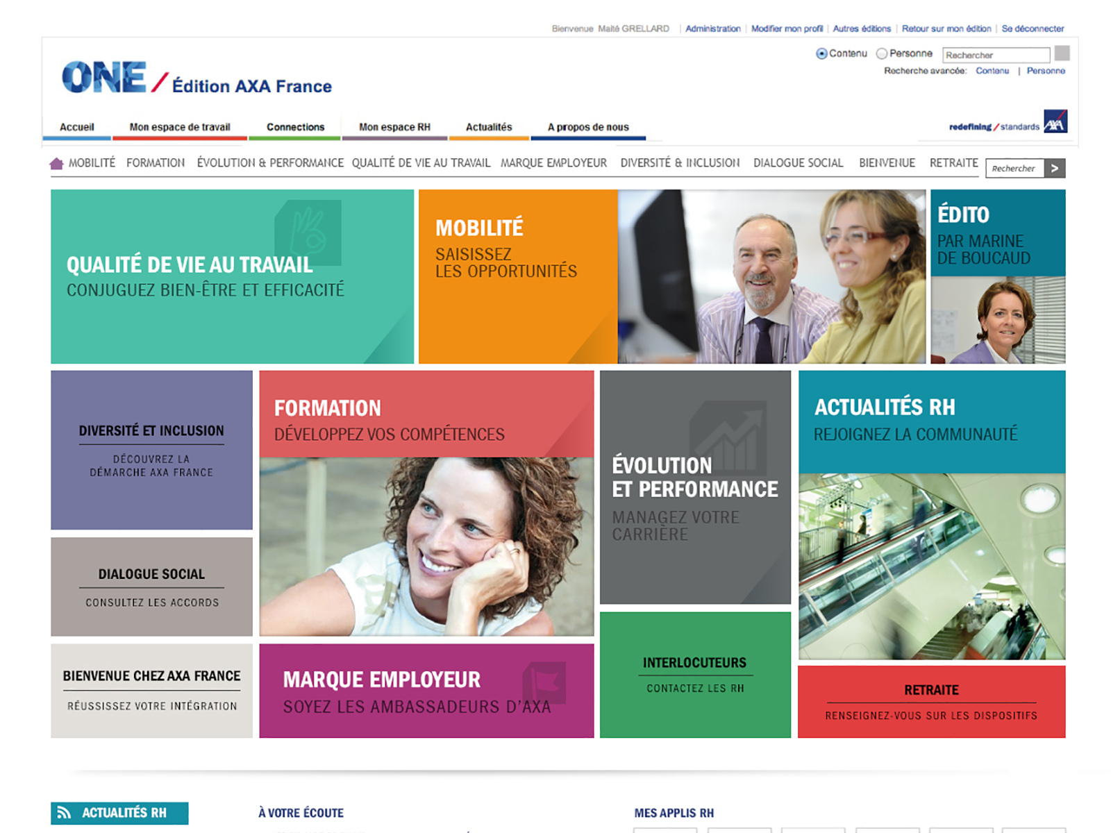 AXA France - Intranet RH by Hala Fayad on Dribbble