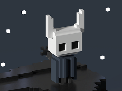 Hollow Knight - Voxel Fan Art 3d character characterdesign hollow knight illustration isometric magicavoxel videogames voxel voxelart