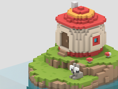 Mush House - Voxel Art 3d character cubic cubicle illustration isometric magicavoxel voxel voxelart