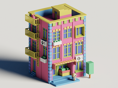Old Man 3d buildings character characterdesign cubic cubicle cute design illustration isometric magicavoxel man old roof tree voxel voxelart