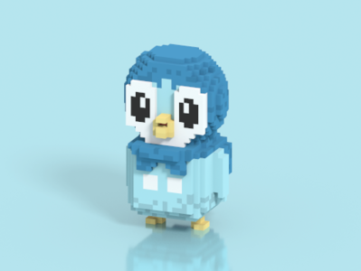 Piplup - Pokemon in Voxel Art