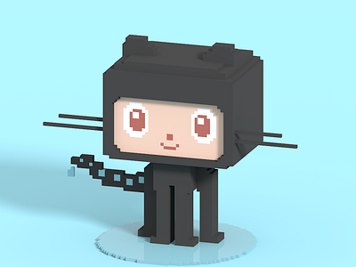 Octocat 3d artist character characterdesign cubic cubicle cute design github illustration isometric magicavoxel voxel voxelart