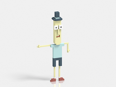 Mr. Poopy Butthole - Rick And Morty fanart 3d character characterdesign cubic cubicle cute illustration isometric magicavoxel rickandmorty voxel voxelart