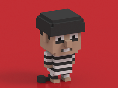 Prisoner 3d character characterdesign cubic cute illustration isometric magicavoxel voxel voxelart