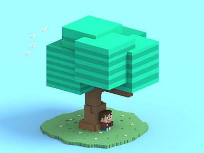 Relax 3d character characterdesign cubic cute illustration isometric magicavoxel voxel voxelart