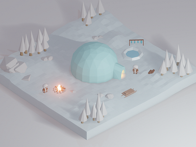 Would you live there? blender blender3d blender3dart character characterdesign cute design enviroment glacier ice igloo illustration isometric low poly low polygon lowpoly lowpolyart polar winter