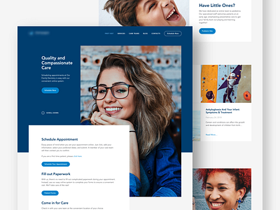 Home page for a dental clinic