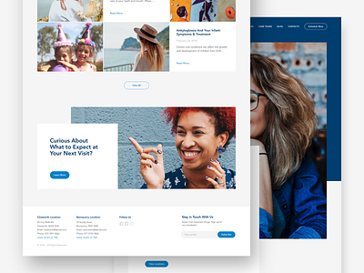 Home page for a dental clinic – Part 2 background clinic color design desktop design footer footer design home page design main page productdesign smiles ui userexperiance userinterface ux design webdesign