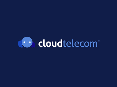 CloudTelecom branding clean cloud flat logo mark telecom