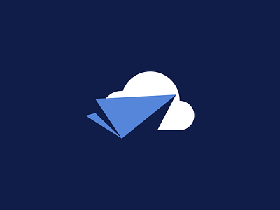 Flat/Simple Icon cloud flat icon logo mark send simple
