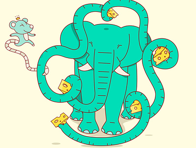 Elephant mouse childrens illustration creative digitalart illustration