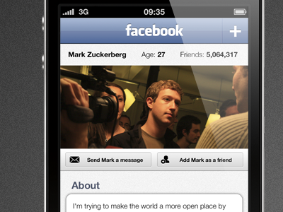 iOS Facebook app redesign app facebook interface ios iphone retina ui