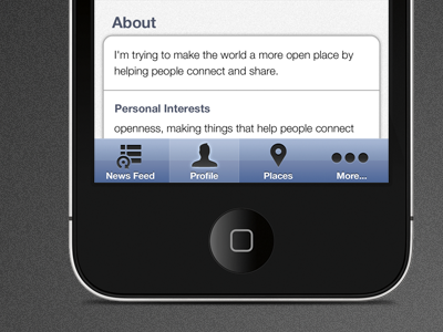 Facebook tapbar app facebook icon interface ios menu tapbar ui