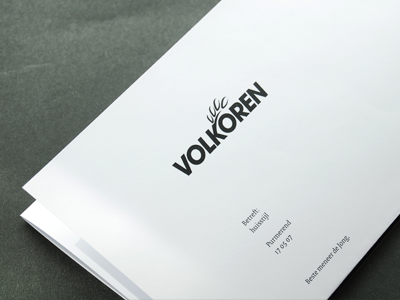 Volkoren letter paper black graphic identity letter logo paper typography visual white