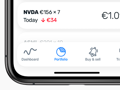 Working on a redesign for the DeGiro app app apple interface ios iphone money portfolio redesign stocks ui