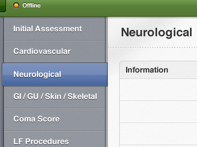 Neurological ipad medical navigation