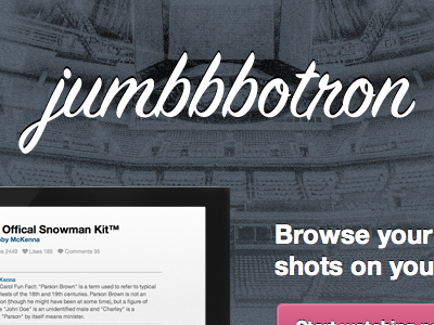 Jumbbbotron dribbble jumbbbotron tv